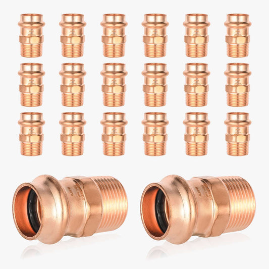 30 Pcs 1" Press Copper x 1" Male Threaded Adapter (Lead Free)
