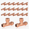 30 Pcs 1/2" x 1/2" x 1/2" Copper Press x Press x Female Thread Tee (Lead Free)