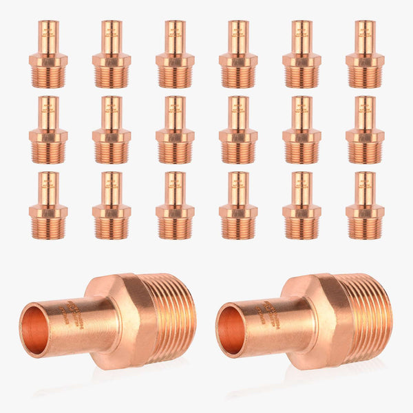 30 Pcs 1" FTG Press x 3/4" Male Threaded Copper Street Adapter (Lead Free)