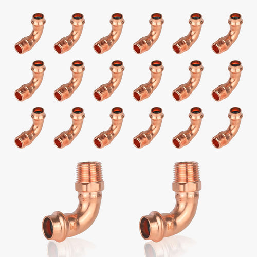 30 Pcs 3/4" Copper Press Male Elbow (Lead Free)