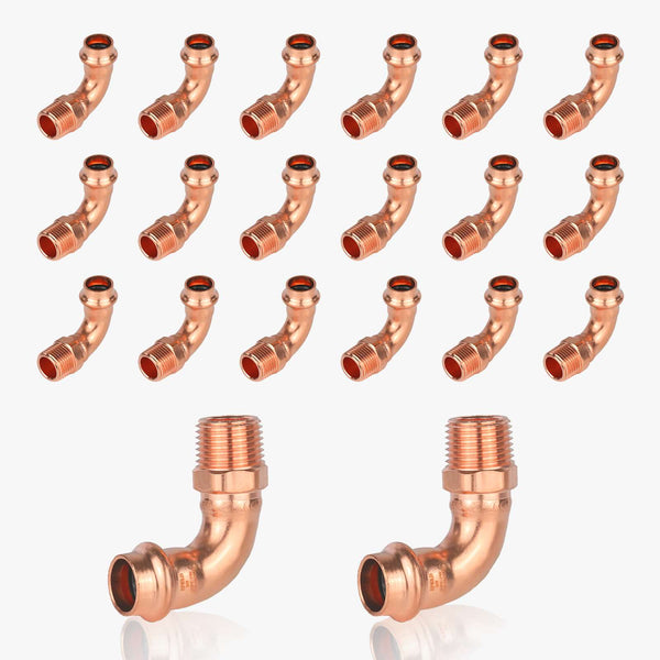 30 Pcs 3/4" Copper Press Male Elbow (Lead Free)