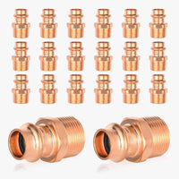 30 Pcs 1/2" Press Copper x 3/4" Male Threaded Adapter (Lead Free)