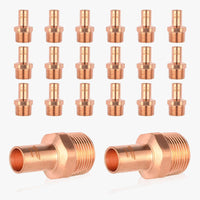 30 Pcs 1/2" FTG Press x 3/4" Male Threaded Copper Street Adapter (Lead Free)
