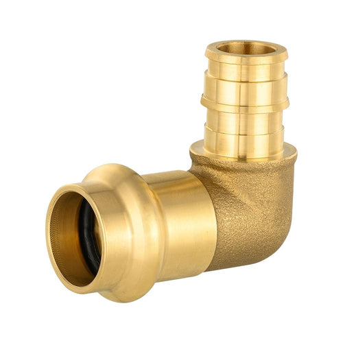 1/2" Copper Press x 1/2" PEX Expansion Brass Elbow (Lead Free)