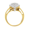 10K Yellow Gold 1/2 Cttw Round and Baguette-Cut Diamond Pear Ring (I-J Color, I1-I2 Clarity) - Size 7