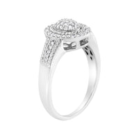 .925 Sterling Silver 1/3 Cttw Pave Set Round-Cut Diamond Braided Halo Cocktail Ring (I-J Color, I2-I3 Clarity) - Size 7
