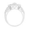 .925 Sterling Silver Round and Baguette Diamond Cathedral Ring (0.75 Cttw, H-I Color, I2-I3 Clarity) - Size 7