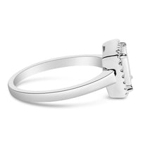 .925 Sterling Silver 1/5 Cttw Invisible Set Princess Cut Diamond Promise Ring with Beaded Halo (H-I Color, I1-I2 Clarity) - Ring Size 7