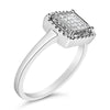 .925 Sterling Silver 1/5 Cttw Invisible Set Princess Cut Diamond Promise Ring with Beaded Halo (H-I Color, I1-I2 Clarity) - Ring Size 7