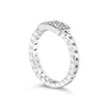 .925 Sterling Silver 1/5 Cttw Diamond ID and Cuban Link Band Ring (I-J Color, I2-I3 Clarity) - Ring Size 6