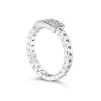 .925 Sterling Silver 1/5 Cttw Diamond ID and Cuban Link Band Ring (I-J Color, I2-I3 Clarity) - Ring Size 6