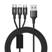 10 Foot High Speed 3-in-1 Lightning Micro & USB-C Charging Cable