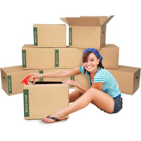 10-Pack: Medium Moving Boxes with Handles  (Refurbished)