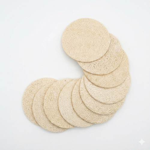 10-Pack Natural Loofah Pads