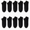 10-Pairs: Men's Solid Sport Low Cut Socks, Breathable Sweat-absorbing Comfy Soft Casual Simple Style Socks