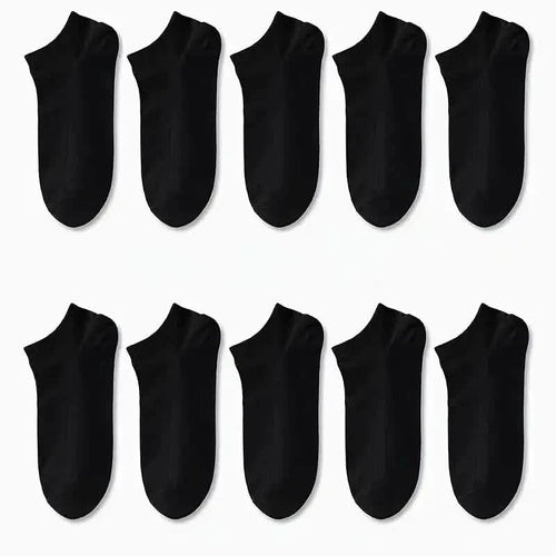 10-Pairs: Men's Solid Sport Low Cut Socks, Breathable Sweat-absorbing Comfy Soft Casual Simple Style Socks