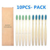 10 Pcs Natural Colorful Toothbrush Eco Friendly Soft Bamboo Toothbrush Bamboo Tooth Dental Oral Care Wood Tooth Brushes
