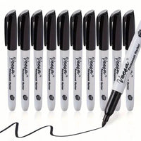 10-Pieces: Black Permanent Markers Fine Tip