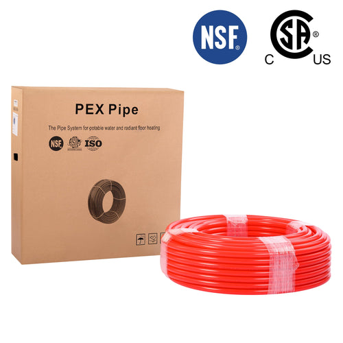 1/2" PEX-B Pipe 1000ft Length Roll, Red Color with Oxygen Barrier (EVOH), NSF Certified for Potable Water and Radiant Heating Applications Plumbingsell