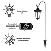 Solar-Powered Outdoor Lights - Set of 2 Weather Resistant Black Hanging Coach Lantern LED Lights with Shepherd Hooks for Mounting by Pure Garden EasyOptionXY LLC