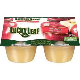 Lucky Leaf Unsweetened Applesauce Cups – 4 Pack
