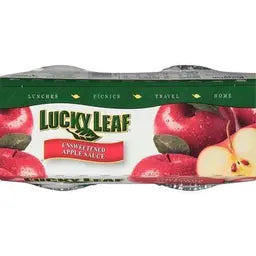 Lucky Leaf Unsweetened Applesauce Cups – 4 Pack