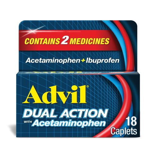 Advil Dual Action With Acetaminophen Pain and Headache Reliever; 18 Count EasyOptionXY LLC