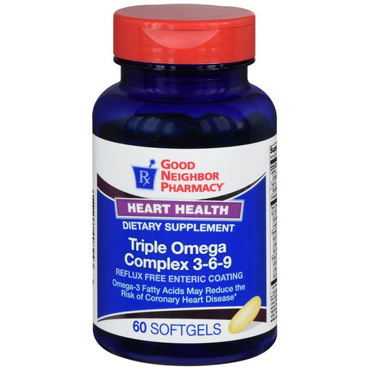 GNP Triple Strength Omega 3-6-9 Complex, Enteric Coated Softgels (60 Count)