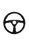 2nd Option Racing Momo Track Style Steering Wheel – Black Suede/Carbon