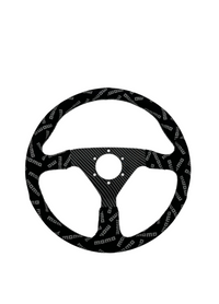 2nd Option Racing Momo Track Style Steering Wheel – Black Suede/Carbon