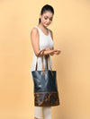 Blue Women's Leather Tote