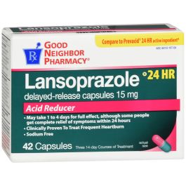 GNP Lansoprazole 15 mg Delayed-Release Capsules (Acid Reducer, 42 Count)
