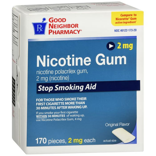 GNP Nicotine Gum 2mg, Original Flavor, 170 Pieces
