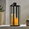 Brianna Stainless Steel Outdoor 23" Lantern, Black EasyOptionXY LLC