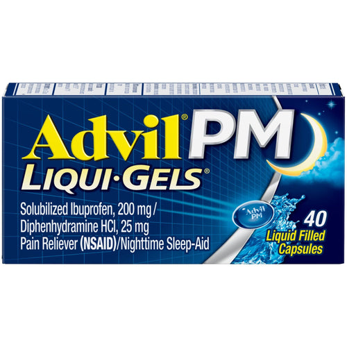 Advil PM Liqui-Gels Pain and Headache Reliever Ibuprofen Capsules; 40 Count EasyOptionXY LLC