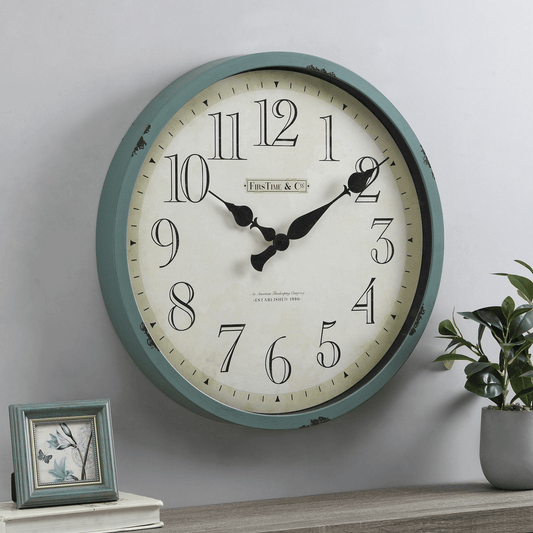 FirsTime & Co. Teal Bellamy Wall Clock, Farmhouse, Analog, 24 x 2 x 24 in EasyOptionXY LLC