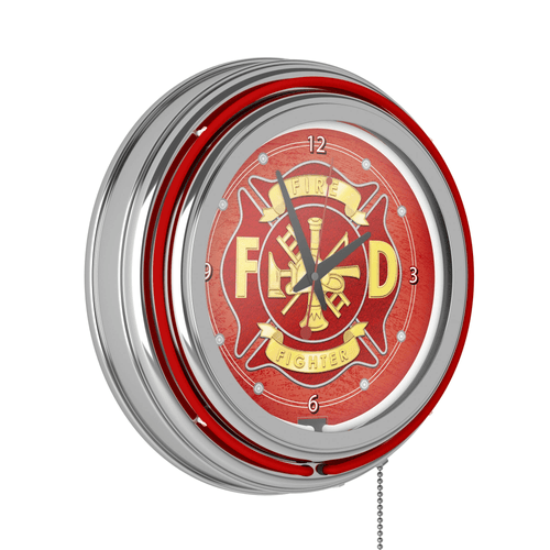 Fire Fighter 14 Inch Neon Wall Clock EasyOptionXY LLC