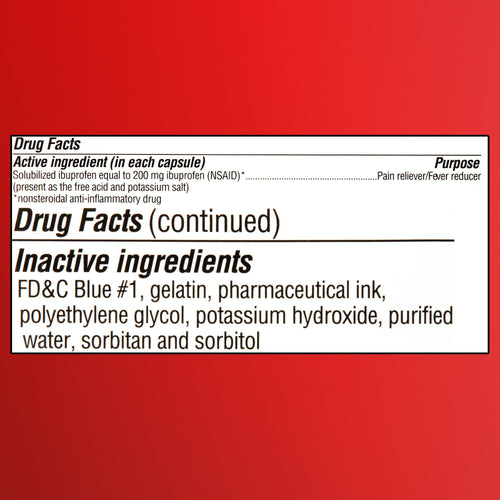 Equate Ibuprofen Mini Softgel Capsules; 200 mg; 40 Count EasyOptionXY LLC