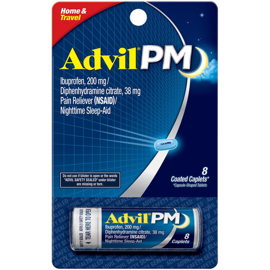 Advil PM Pain Reliever and Nighttime Sleep Aid; 8 Coated Caplets EasyOptionXY LLC