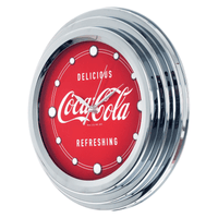 12" Coca-Cola Clock with Chrome Finish, Delicious Style EasyOptionXY LLC