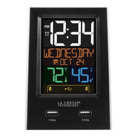 La Crosse Technology LCD Black Desktop Dual USB Charging Station with Alarm, C86224 EasyOptionXY LLC