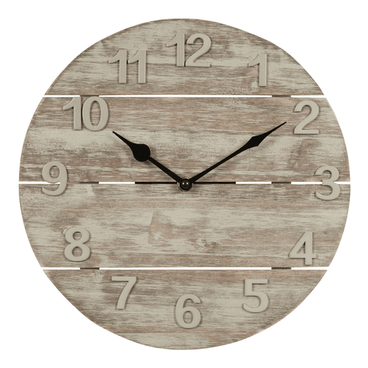 La Crosse Clock 12-inch Sunwashed Wood Brown Quartz Analog Clock, 404-3430W EasyOptionXY LLC