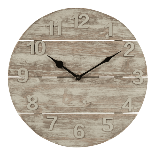 La Crosse Clock 12-inch Sunwashed Wood Brown Quartz Analog Clock, 404-3430W EasyOptionXY LLC