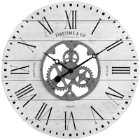 FirsTime & Co. White Shiplap Gears Wall Clock, Farmhouse, Analog, 27 x 2 x 27 in EasyOptionXY LLC