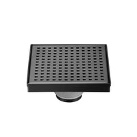 4" Square Shower Drain, Square Hole Pattern Shower Drain, Matte Black Polished 304 Stainless Steel Linear Drain with Levelingft & Hair Strainer