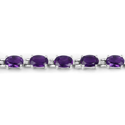 7.98 Carat Genuine Amethyst .925 Sterling Silver Bracelet