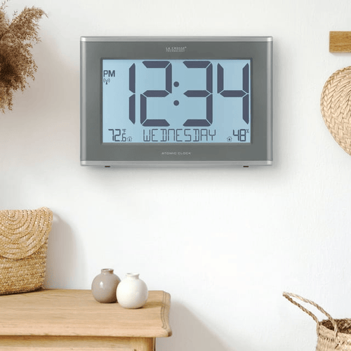 La Crosse Technology Extra-Large Soft Gray Atomic Wall/Table Digital Clock, 513-21867-Int EasyOptionXY LLC