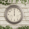 Villacera Indoor Outdoor Wall Clock Thermometer Hygrometer ?¨C 18?' Silver EasyOptionXY LLC