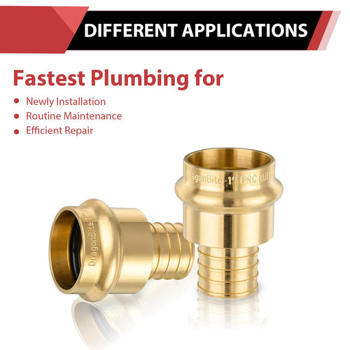 1/2" Copper Press x 3/4" PEX Expansion Brass Adapter (Lead Free)