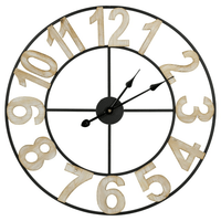 24" Metal Framed Round Wall Clock with Block Numbers EasyOptionXY LLC